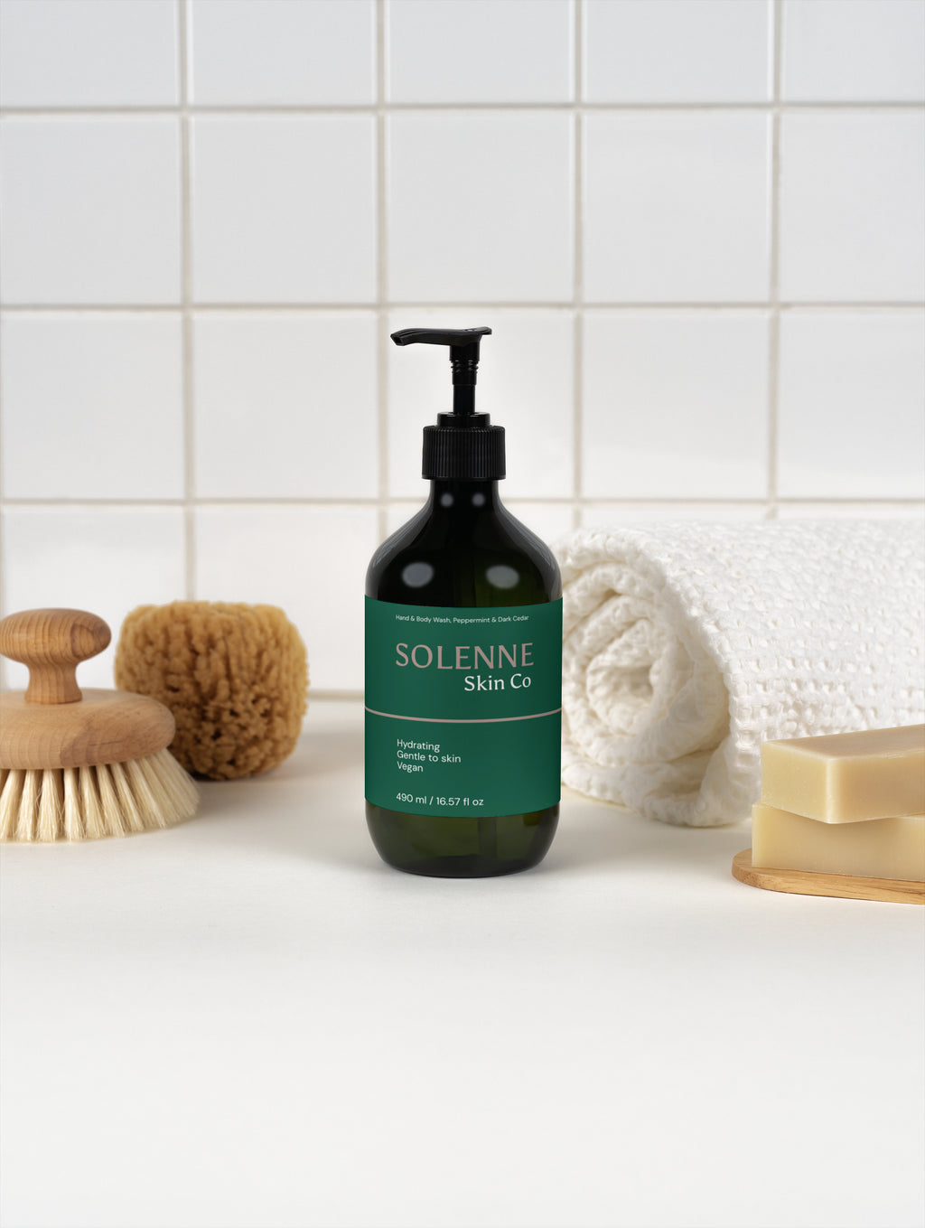 Hand & Body Wash, Peppermint & Dark Cedar